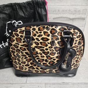 Loungefly X Hello Kitty Black and Tan Leopard Bag